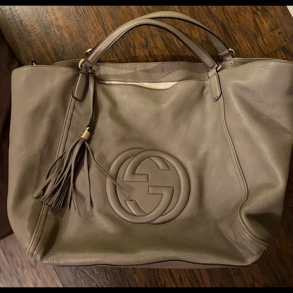 Authentic Gucci Soho Large Bag in rare light gray - Picture 2 of 5